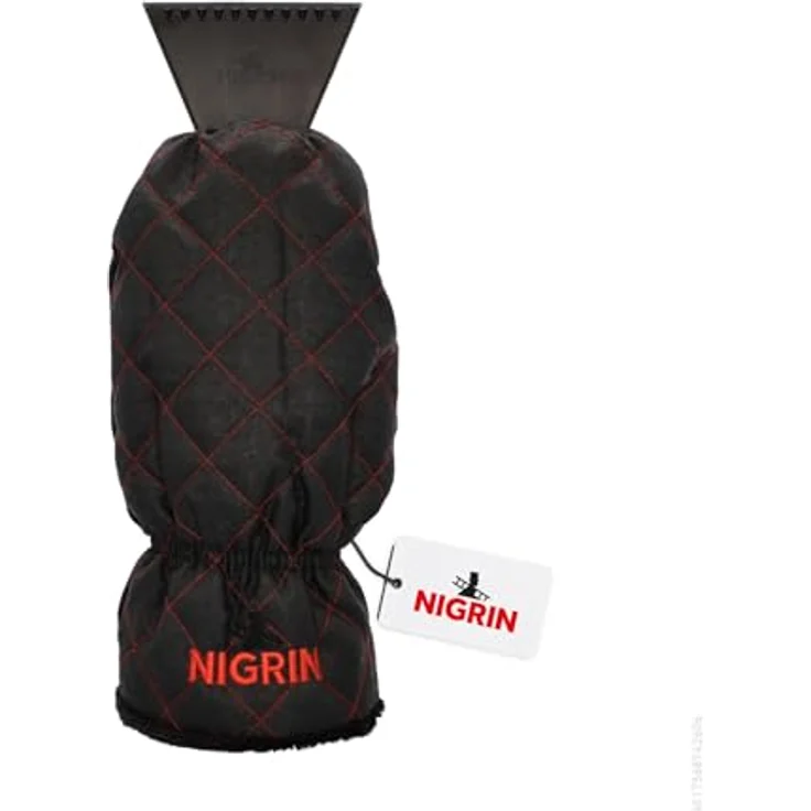NIGRIN Performance Eiskratzer Eisschaber mit ergonomischem Softgriff und Handschuh, silbergrau – Bild 1