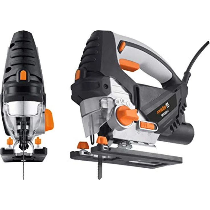 Meister Pendelhub-Stichsäge 800 W, MPS800-1 - 3 Pendelstufen - 45° Gehrungsschnitte - 6-stufige Hubzahlvorwahl - Staubsaugeradapter & Späneblasfunktion - Handsäge mit Laser-Markierhilfe - 5453400 – Bild 3
