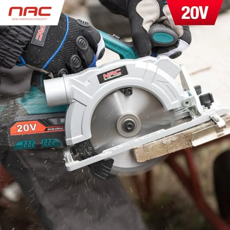 NAC Handkreissäge NEW AMERICAN CONCEPT, Akku-Kreissäge mit Laserführung, 20 V, 165 mm Sägeblattdurchmesser, ohne Akkus und Ladegerät – Bild 9