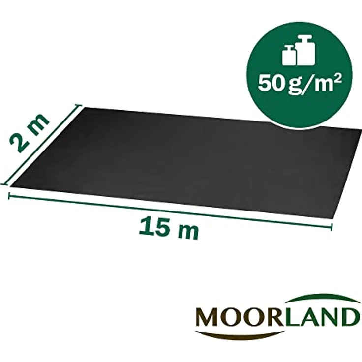 Moorland Unkrautvlies Gardur Schwarz 200cm, 1500 – Bild 4