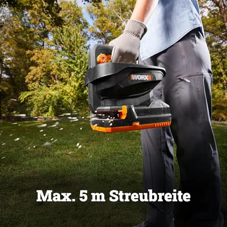 WORX WG869E.9 Universal Akku Streuer 20V, 3,3-Liter-Tank für bis zu 550 m², kabellos ohne Akku & Ladegerät – Bild 5