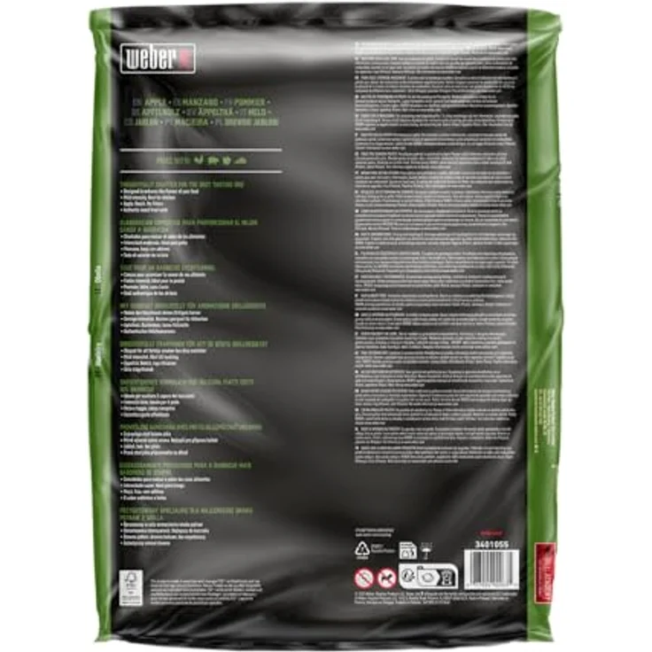 Weber Holzpellets - Apfelholz (8kg), 100% natürliche Pellets für Geflügel, Saubere Verbrennung, passend für alle Pellet Grills (3401055) – Bild 2