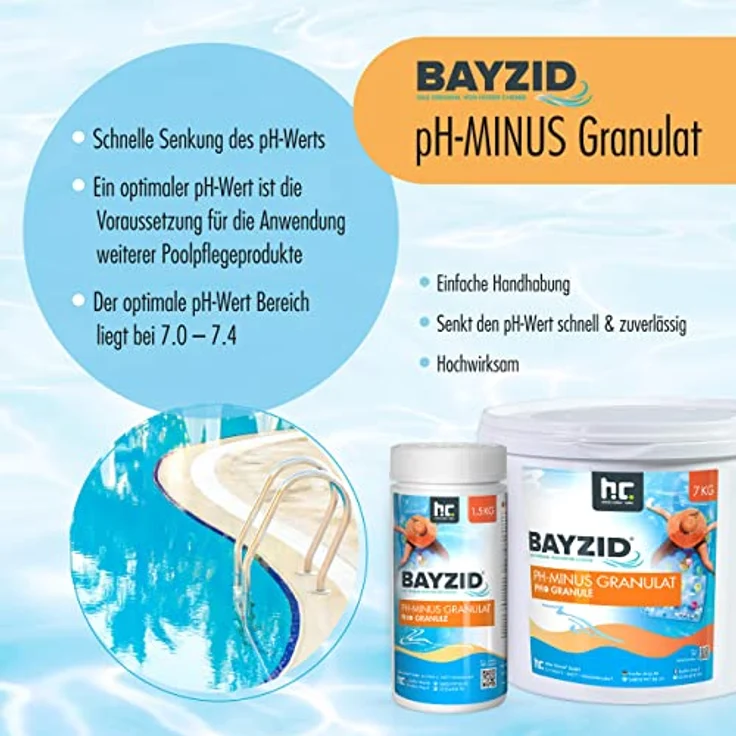 1 x 7 Kg BAYZID pH Minus Granulat für den Pool – Bild 2