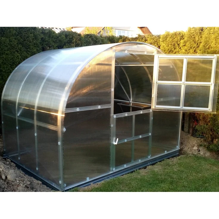 BAUMERA Gewächshaus KLASIKA 6 (3x2m) mit Fundamenten und 6mm Polycarbonat, verzinkter Stahlrahmen, geräumig und stabil