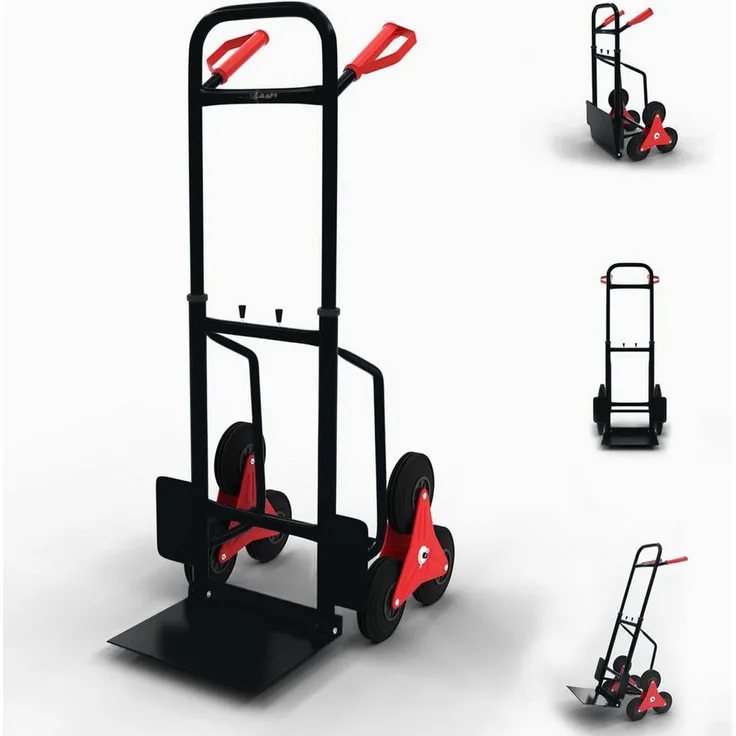MAXCRAFT Treppenkarre bis 150 kg - 6 Räder, Schwarz