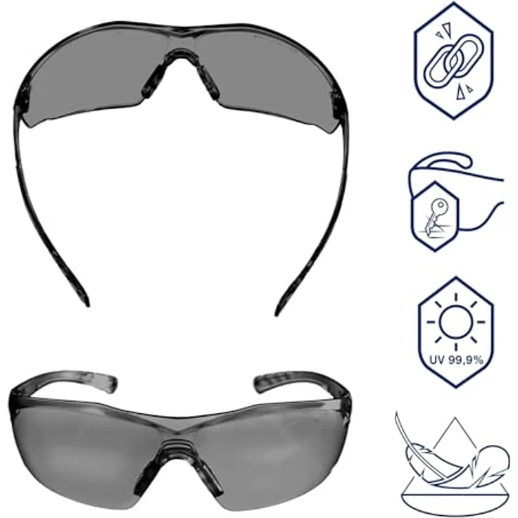 Dräger Schutzbrille X-pect 8321 | Leichte Sicherheitsbrille mit großem Sichtfeld | Für Baustelle, Werkstatt, Fahrrad-Fahren, Joggen | Getönt und beschlagfrei | 1 St. – Bild 2