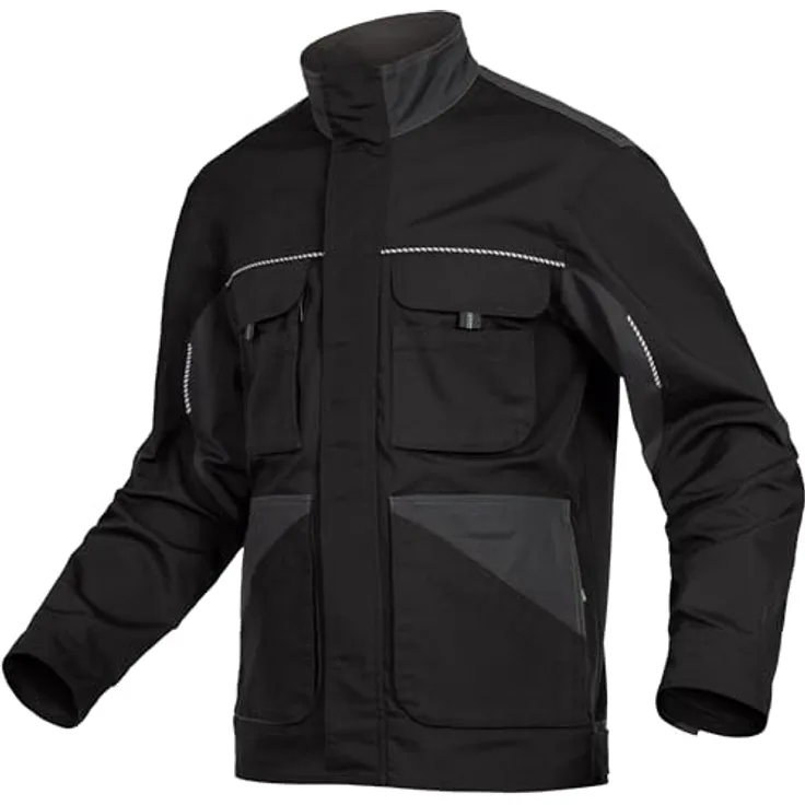 Leibwächter Dynamic-Line Herren Arbeitsjacke, schwarze-anthrazit Bundjacke aus atmungsaktivem Stretchstoff, auch in Übergrößen verfügbar