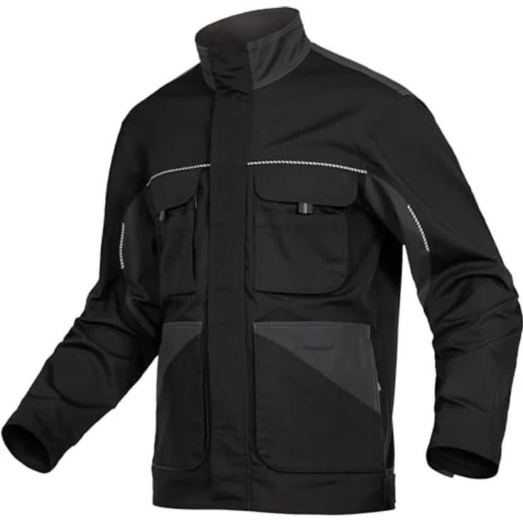 Leibwächter Dynamic-Line Herren Arbeitsjacke, schwarze-anthrazit Bundjacke aus atmungsaktivem Stretchstoff, auch in Übergrößen verfügbar – Bild 1