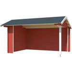 LASITA MAJA Gartenhaus San Diego, BxT: 445x389 cm, 34mm Wandstärke, Fundamentmass 4250x3000, Schwedenrot