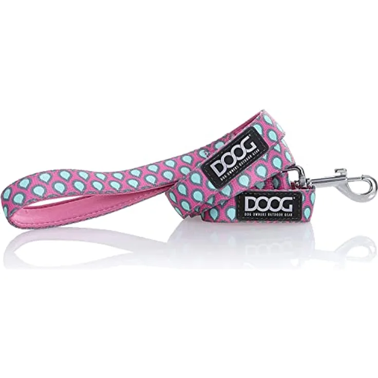 DOOG Neoprene Leine Stella/Luna, rosa mit Wassertropfen, Größe 120cm x 1.5cm