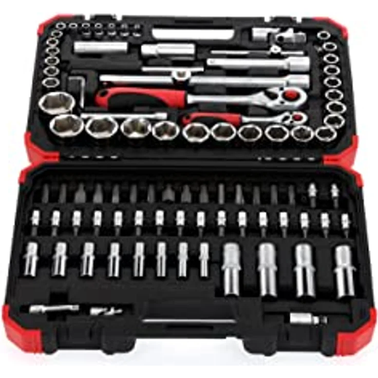 Gedore Bit- und Steckschlüsselset red, 94-teilig, 1/4" + 1/2" mit 2K-Umschaltknarre und umfassendem Zubehör – Bild 3