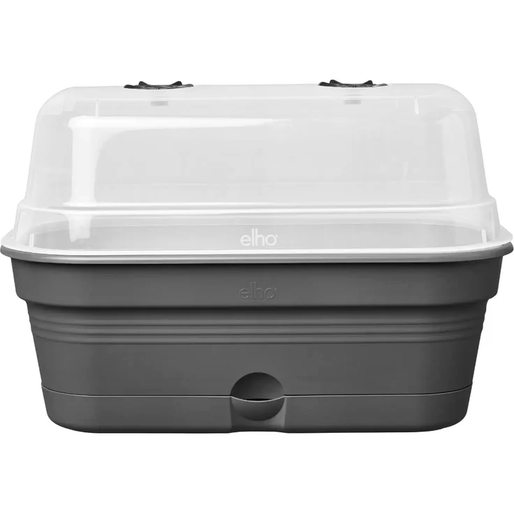 elho Green Basics Anzucht Schale Allin1 M, Recycling-Kunststoff, Wasserspeicher, Schwarz – Bild 1