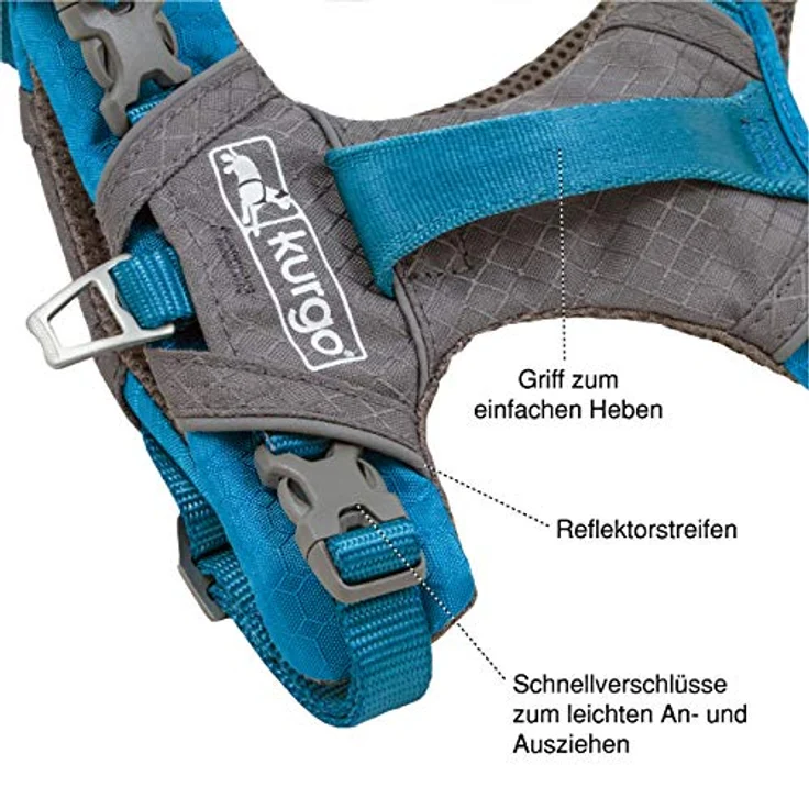 Kurgo Journey Air Geschirr (S, Hund, Spazieren), Halsband + Leine – Bild 4