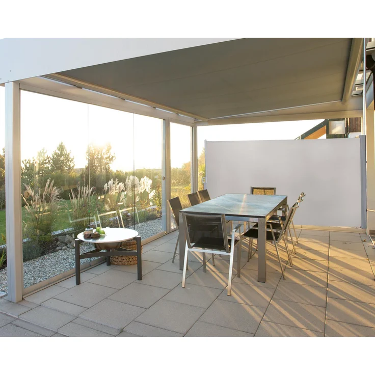 Normani Seitenmarkise Sichtschutzmarkise, 150 cm x 300 cm oder 180 cm x 300 cm, wetterbeständiges Polyestergewebe für Balkon und Terrasse