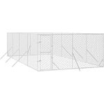 vidaXL Outdoor-Hundezwinger Silbern 4x8x2 m Verzinkter Stahl