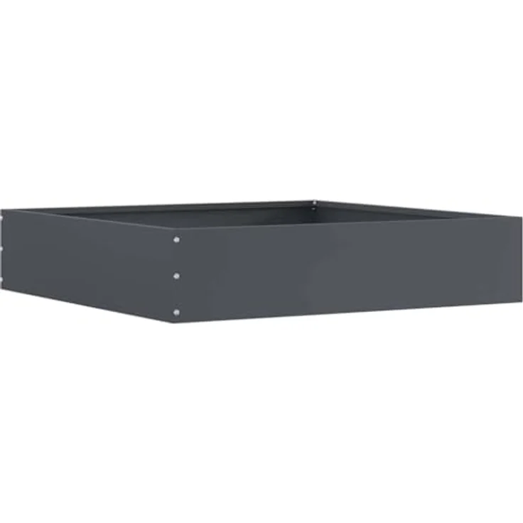 vidaXL Beetumrandung Anthrazit, Raseneinfassung aus robustem Stahl, 60 x 60 x 13 cm – Bild 1