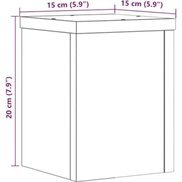 vidaXL Pflanzenständer 2er Set Artisan-Eiche, 15x15x20 cm, robuster Holzwerkstoff, leicht zu reinigen – Bild 3