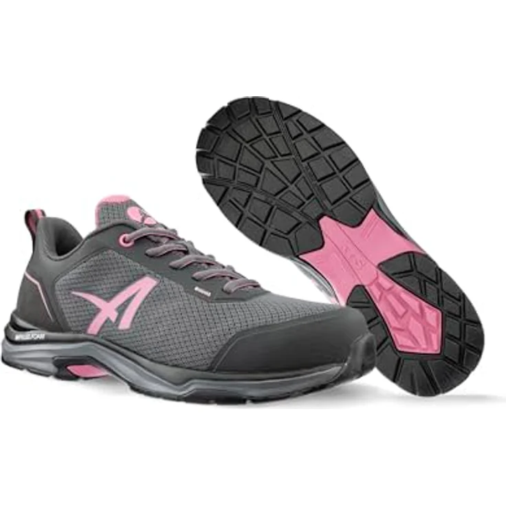 Albatros TWIST WNS Sicherheitshalbschuhe S1P ESD HRO SRC, Damenhalbschuhe in grau/pink, mit fiberglasverstärkter Kappe und rutschfester Gummi-Laufsohle, Größe 42 – Bild 2