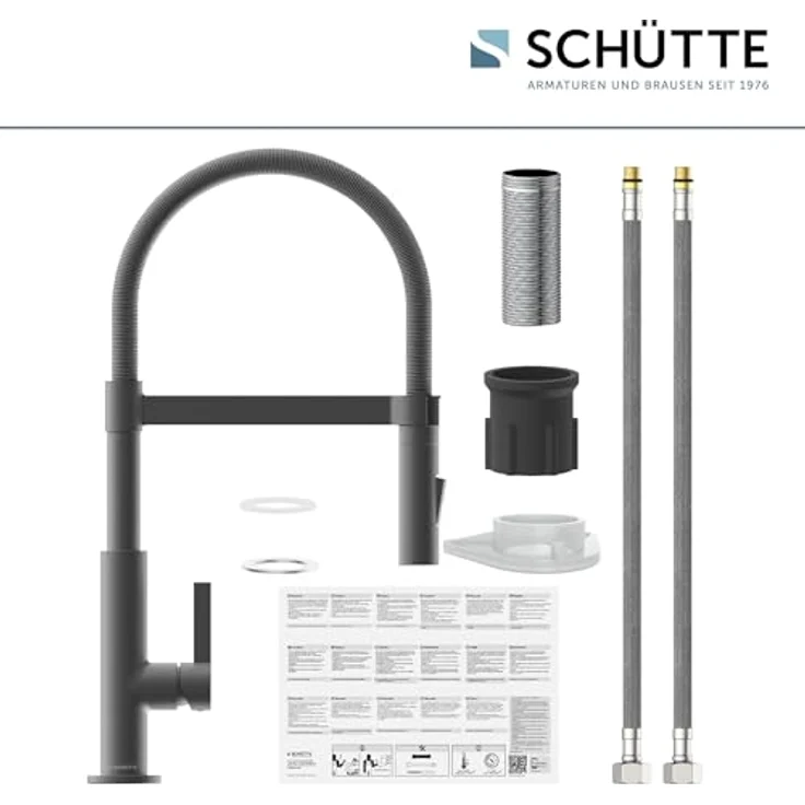 Schütte Spültischarmatur MIAMI, energiesparende Cold-Start-Technik, 360° schwenkbar, 2-fach verstellbare Geschirrbrause in Soft-Touch Qualität – Bild 6