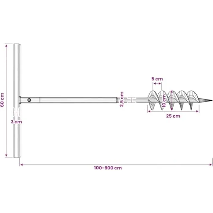 Erdbohrer mit Griff 100 mm Verlängerungsrohr 9 m – Bild 4