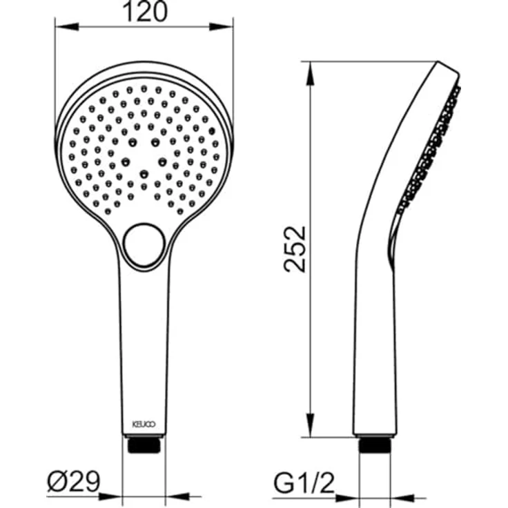 OTTO Keuco IXMO Black Selection Handbrause 59580370300, mit Normal-, Soft- und Massagestrahl, Schwarz – Bild 2