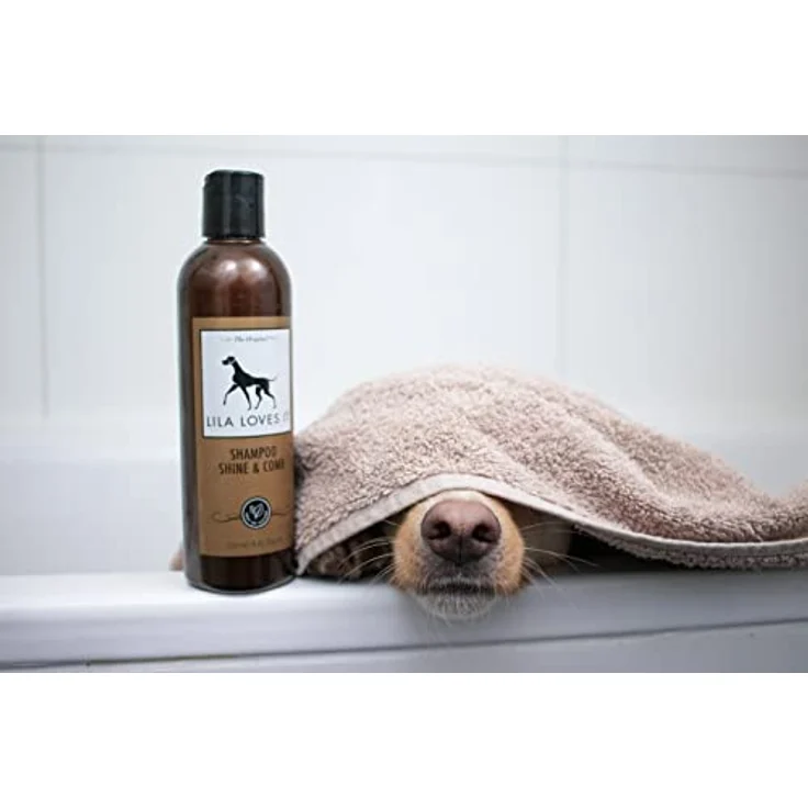 Shampoo für Hunde - natürliche Fellpflege, mit Argan- und Lavendelöl, vegan, ohne Parabene, ohne Parfum & ohne Silikon, SHAMPOO SHINE & COMB von LILA LOVES IT, 250 ml – Bild 4