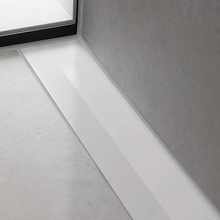 hansgrohe Fertigset Duschrinne RainDrain Flex, kürzbare Abflussrinne 1200mm zur Wandmontage, Mattweiß, höhenverstellbar, für barrierefreie Duschen, inklusive Befestigungsmaterial – Bild 2