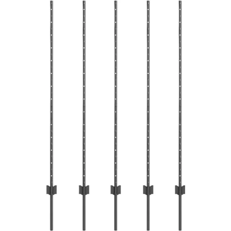 vidaXL Zaunpfosten U-Kanal, 10 Stück, 140 cm, grauer pulverbeschichteter Stahl, für Außenbereich – Bild 1