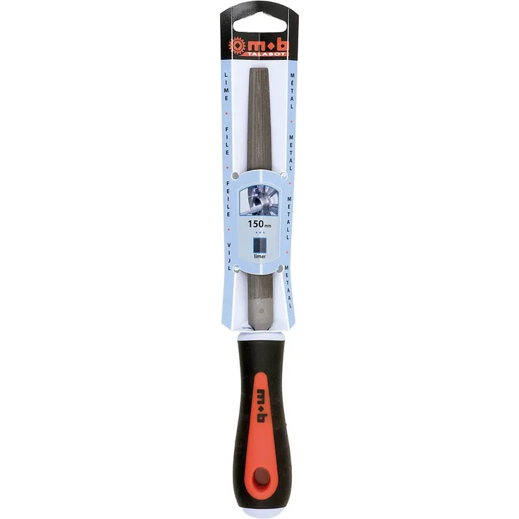 MOB Werkstattfeile Halbrund 200mm, hochwertige Stahlfeile mit 65±2 HRC Härte, 1 Stück