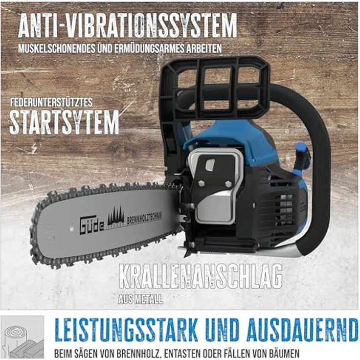 Güde Benzin-Kettensäge KS 400-38 36cm Schnittlänge, 1,4Kw/1,9PS 2 Takt Motor, hochwirksames Anti-Vibrationssystem – Bild 2