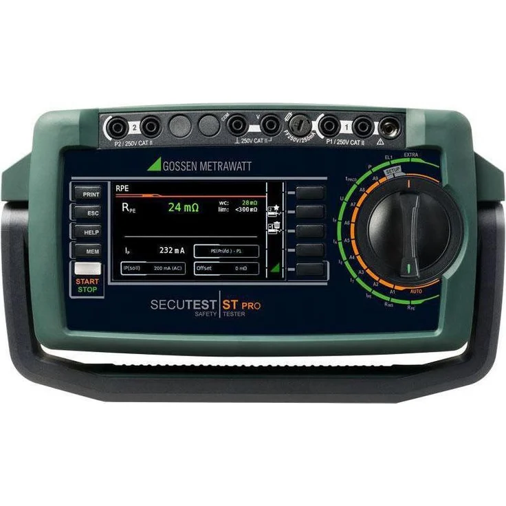 Gossen SECUTEST ST PRO COMFORT, Multimeter mit Bluetooth M707C und CAT II 250V, Prüfgerät für elektrische Sicherheit mit vordefinierten Prüfsequenzen und IP40 Schutzart