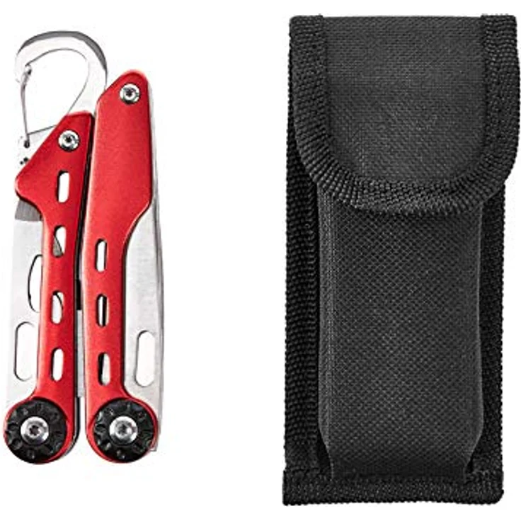 Amazon Basics 10-in-1-Multitool-Sicherheitsschloss, Multifunktionswerkzeug aus Edelstahl mit Nylon-Tasche, 10.4 x 4.5 x 2.03 cm, Rot – Bild 5