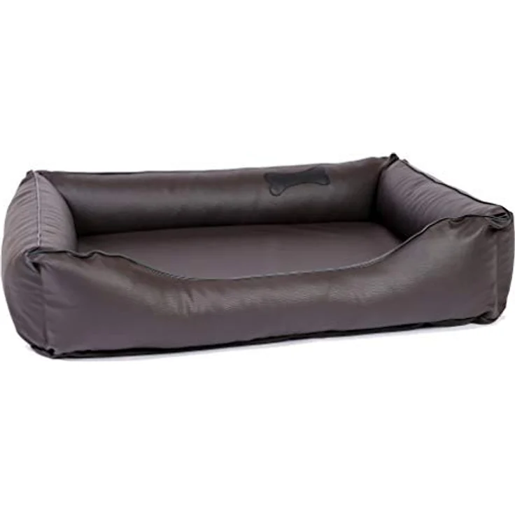 CopcoPet Hundebett Paco Kunstleder Braun, Größe L ca. 90 x 70 cm - Robust, geruchsneutral, wasserabweisend – Bild 1