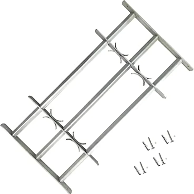 vidaXL Fenstergitter Verstellbar mit 3 Querstäben 500-650 mm – Bild 2