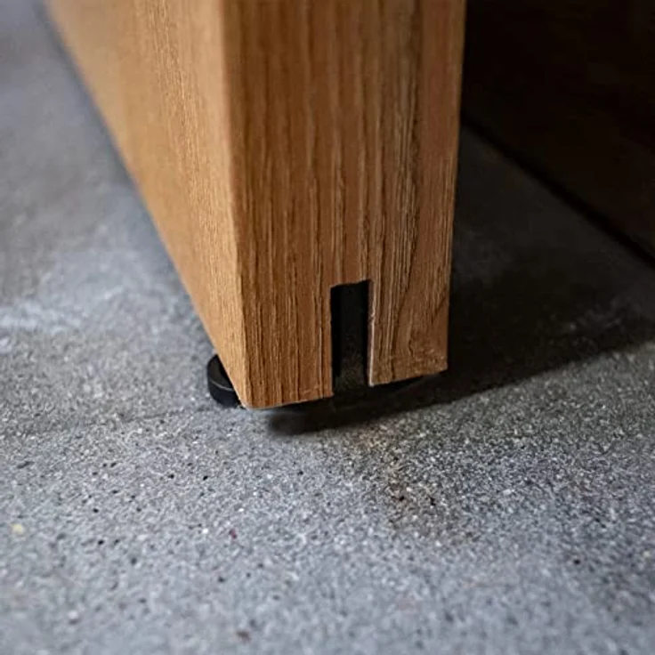inova Holzschiebetür Komplettset 900x2150mm, Eiche Vintage mit schwarzer offener Laufschiene und wartungsfreien Kugellagern – Bild 5