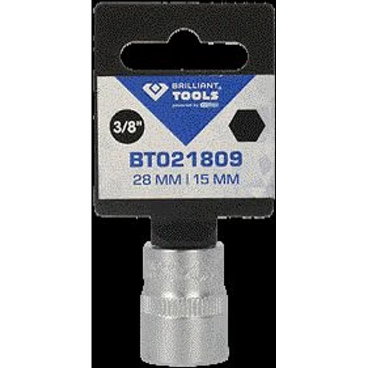 Brilliant Tools Sechskant-Stecknuss BT021809, 3/8" Innenvierkant-Antrieb, 15 mm, matt verchromt, Chrom-Vanadium-Stahl – Bild 7