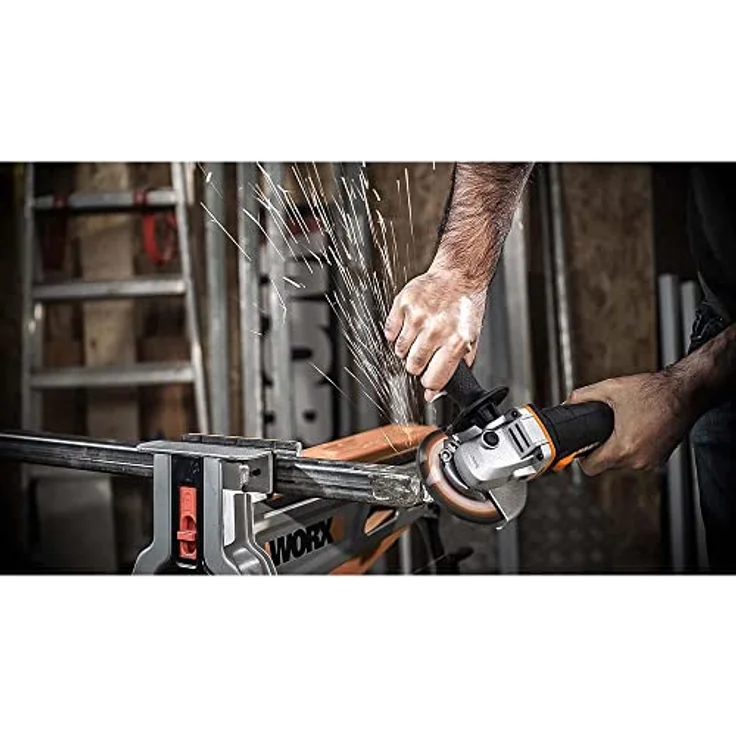 WORX WX800.9 Li-Ion Akku-Winkelschleifer 20V Kompakter Schleifer mit schmalem Körper und Zusatzhandgriff schleift und schneidet alle Materialien mit optimaler Kontrolle Ohne Akku und Ladegerät 115 mm Akku – Bild 4