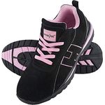 Reis BRARGENTINA, Damen Arbeitsschuhe mit rosa Veloursleder, Halb Stahlkappe SB, ölbeständige Sohle