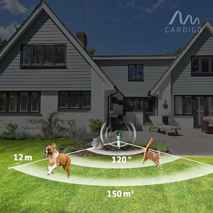 Gardigo Solar Tiervertreiber Multifrequenz, LED-Licht Wirkungsbereich 100m² 1St. – Bild 2