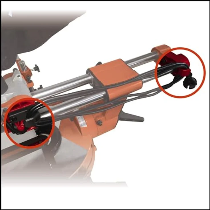 Einhell Zug-Kapp-Gehrungssäge TE-SM 2131 Dual (1600 W, 5000 min.-1, max. Schnittbreite 310 mm, Sägeblatt D 210 mm, Softstart, Spannvorrichtung, inkl. HM-Sägeblatt) – Bild 6