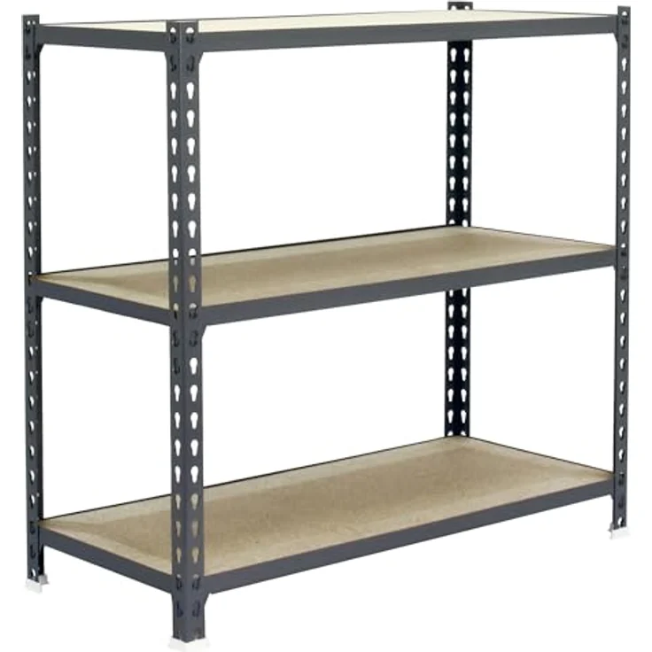 Simonrack Maderclick SuperPlus Metallregal, 3 Böden, Traglast 200 kg pro Boden, Stecksystem, Grau – Bild 1