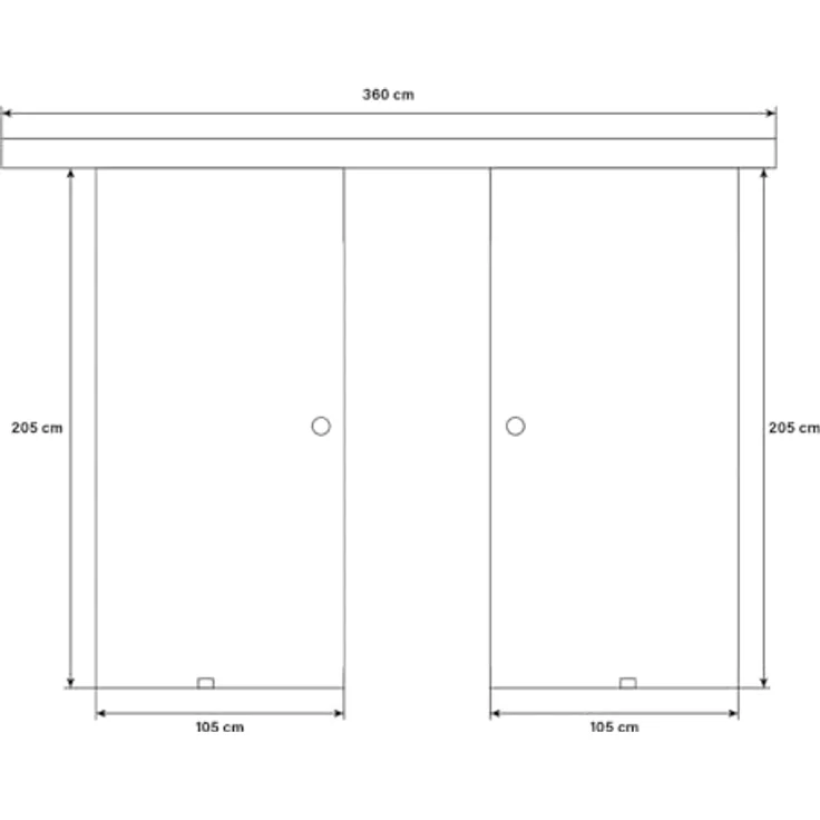 Home Deluxe Doppelglasschiebetür SAPHIR - Milchglas 205 x 105 cm I Robustes Sicherheitsglas I Transparentes Design I Geräuscharme Schiebefunktion - inkl. Gleitschiene und Zubehör - Preisvergleich – Bild 3