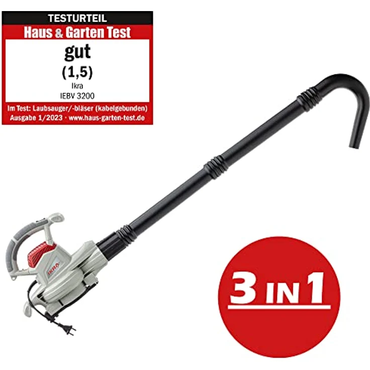 IKRA Elektro Laubbläser & Laubsauger IEBV 3200, mit Blasrohrverlängerung – Bild 4