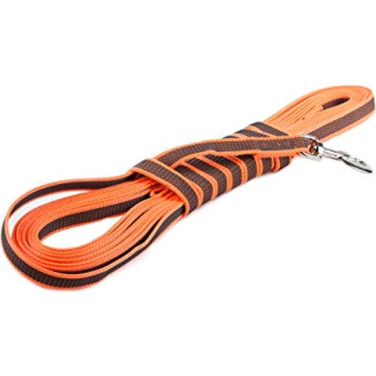 Julius-K9 Schleppleine Super Grip, gummierte und wasserfeste Hundeleine mit Handschlaufe, orange – Bild 3