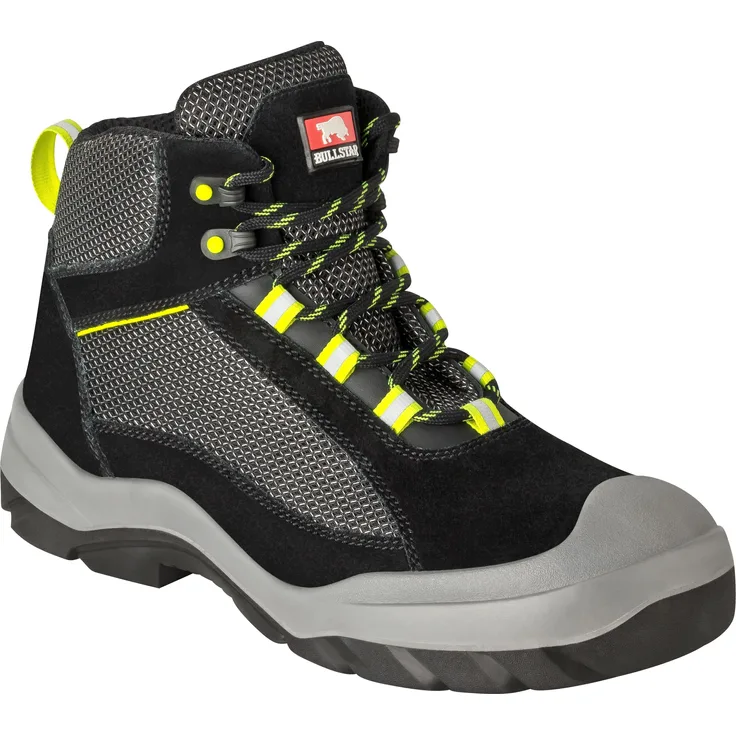 Bullstar Sicherheitsstiefel DYNAMIX S1p, grau, Größe 43, Stahlkappe, durchtrittsichere Sohle, rutschhemmend, antistatisch