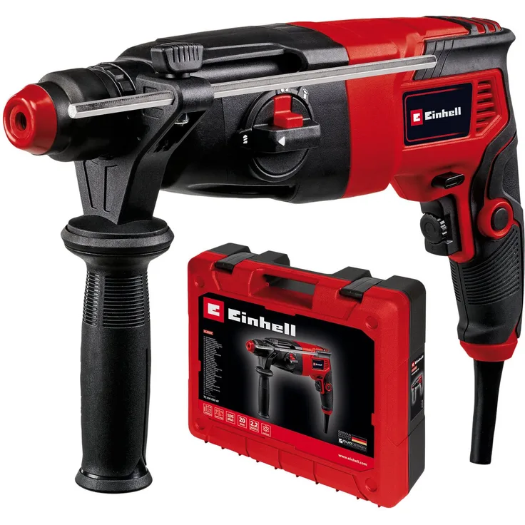 Einhell Bohrhammer TC-RH 620 4F, 220-240 V, max. 1250 U/min, 4 Funktionen: Bohren, Hammerbohren, Meißeln - Kompaktes Design für flexible Einsatzbereiche - Inklusive Transport- und Aufbewahrungskoffer E-Box - Preisvergleich