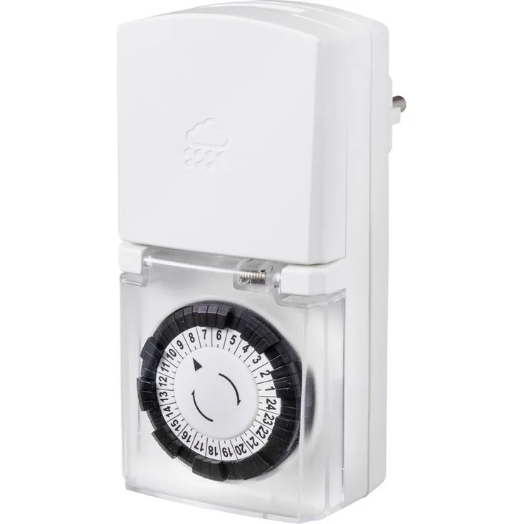 Sygonix Zeitschaltuhr Sygonix SY-5042670 Steckdosen-Timer analog Tagesprogramm 3680 W IP44, spritzwassergeschützt