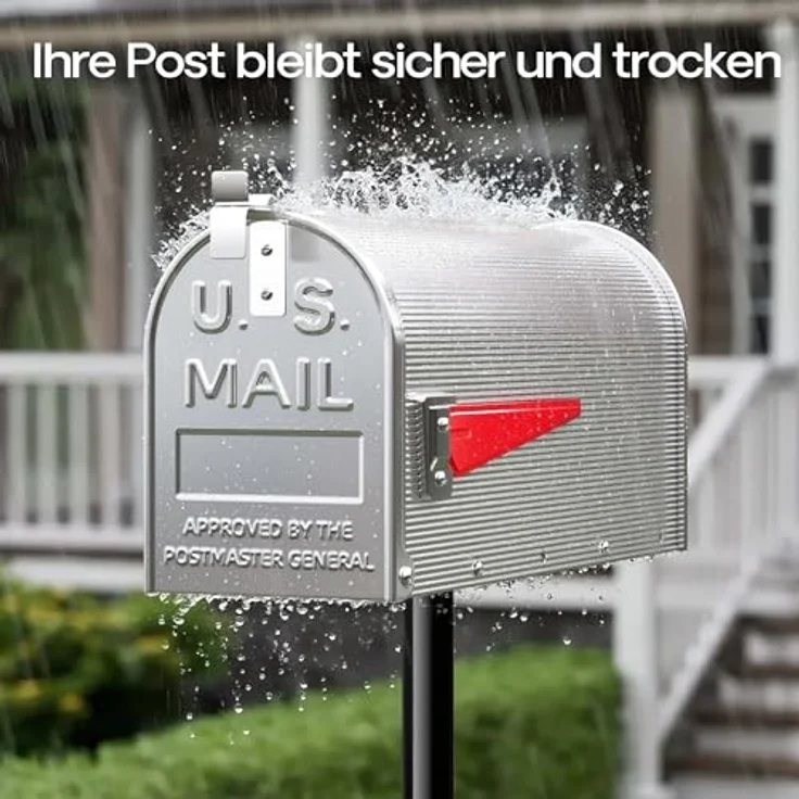 US Mailbox Amerikanisches Design silberfarben Briefkasten Standbriefkasten – Bild 6