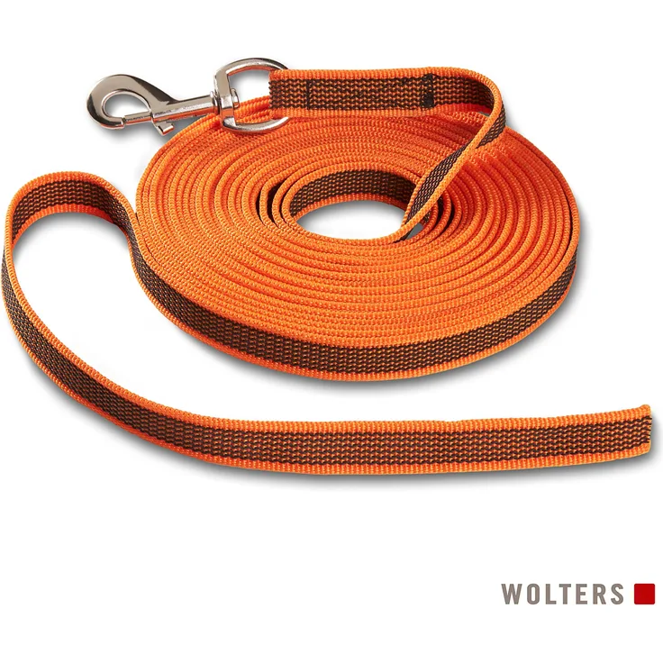 Wolters Avanti Schleppleine ohne Handschlaufe, 8 m x 2 cm, gummiert, orange, reißfest, schmutz- und wasserabweisend