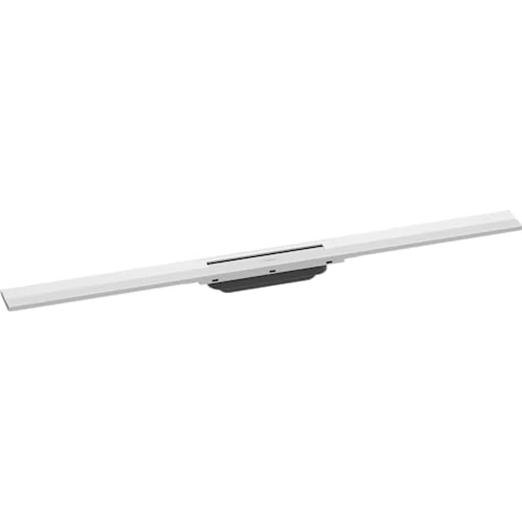 hansgrohe Fertigset Duschrinne RainDrain Flex, 900mm Abflussrinne, kürzbar, Mattweiß, für bodenebene Dusche – Bild 1